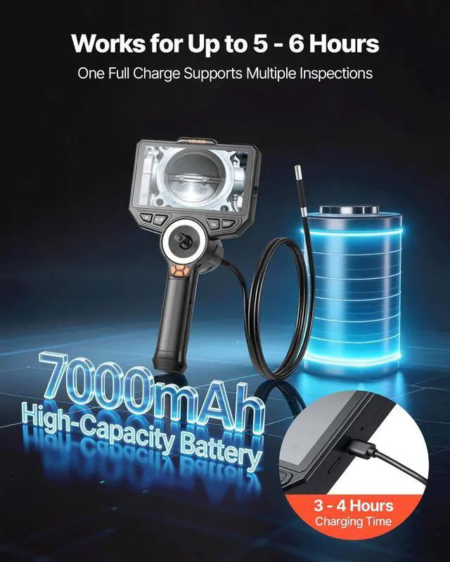 Alt view image 5 of 6 - 4-Way Articulating Borescope with Light, True 1080P HD Industrial Endoscope Inspection Camera with Articulated Probe, Flexible Snake Scope Cam for Wall Automotive Engine Inspect-4.9FT
