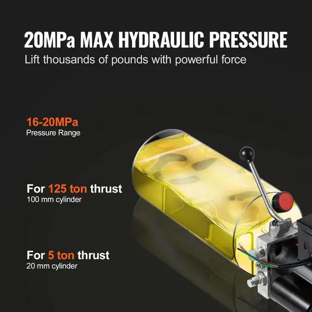 Alt view image 3 of 6 - Hydraulic Power Unit 220V 10 Quart Car Lift 3HP Hydraulic Pump Power Unit Car Lift Single Phase Hydraulic Pumps with 10L Steel Tank Car Lifts Hydraulic Power Unit for Auto Repair Single Phase