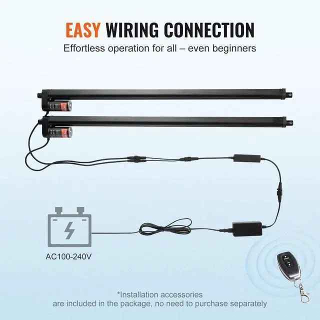 Alt view image 6 of 6 - 2PCS Linear Actuator Kit, 30 Inch High Speed 0.35"/s Linear Motion Actuator 110V, 220lbs/1000N Linear Actuator for TV/Table/Sofa Lifting, IP54 Protection - Wireless Remote Control Included