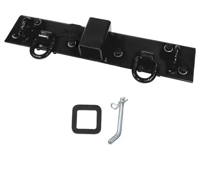 Alt view image 2 of 6 - 4 Pack 5-1/2"x22" Black Tractor Bucket Grab Hooks Bolt 2" Hitch Receiver for Deere 1025R 2320 2520 2025R 2032R 2038R 3032E 4010 Tractor Bolt-on Plate w/D-Ring & Grab Hooks - 4,700 lbs