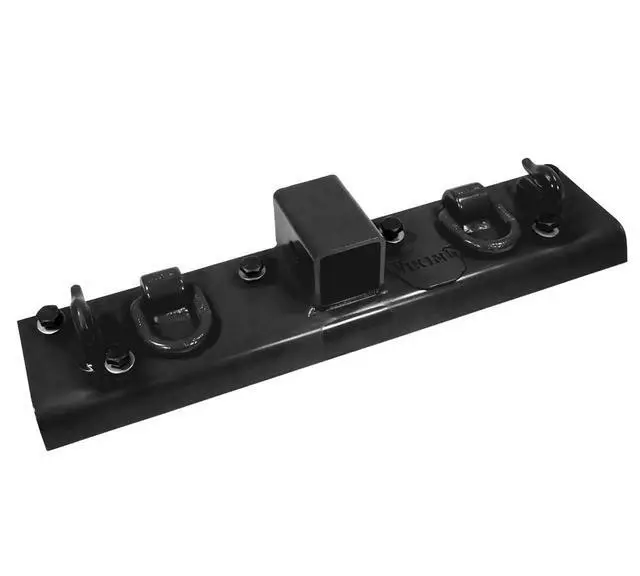 Alt view image 4 of 6 - 4 Pack 5-1/2"x22" Black Tractor Bucket Grab Hooks Bolt 2" Hitch Receiver for Deere 1025R 2320 2520 2025R 2032R 2038R 3032E 4010 Tractor Bolt-on Plate w/D-Ring & Grab Hooks - 4,700 lbs