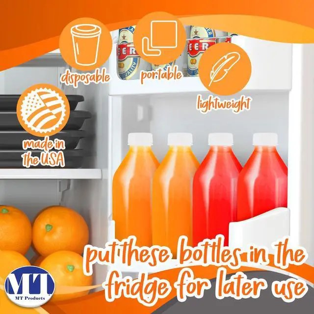 Alt view image 3 of 6 - 1 Quart Empty Clear PET Plastic Juice Bottle for Juicing with Tamper Evident Caps - Case of 96 Plastic Bottles with Caps - Made in USA