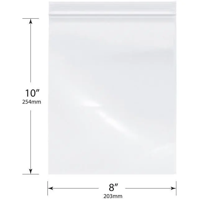 Alt view image 2 of 2 - 8" x 10" (Case of 1,000), 6 Mil Industrial Duty Zipper Reclosable Plastic Bags