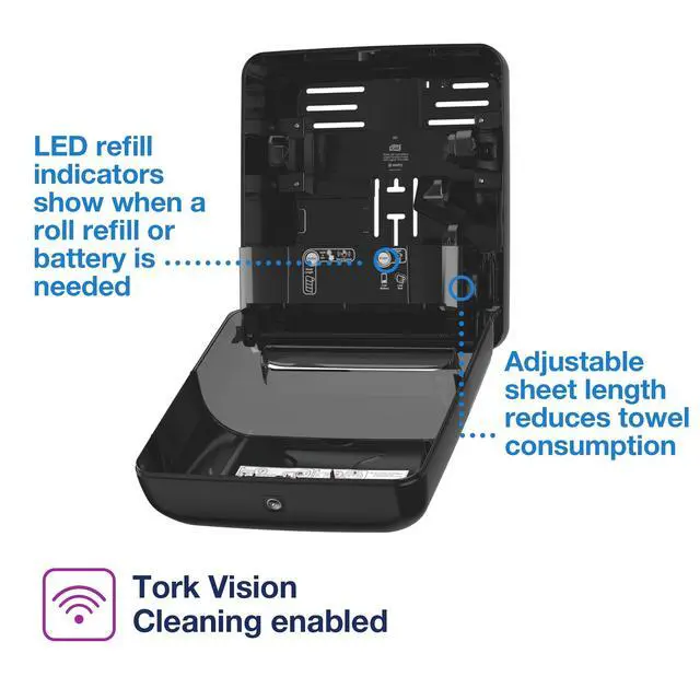 Alt view image 2 of 6 - Matic Automatic Hand Towel Roll Dispenser Black H1, One-at-a-time Dispensing, Elevation Range, 5511284