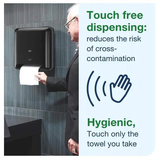Alt view image 3 of 6 - Matic Automatic Hand Towel Roll Dispenser Black H1, One-at-a-time Dispensing, Elevation Range, 5511284