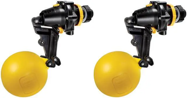 Main image of J-TPV0075DLT Topaz Trough Valve with 4.9"-Wide Float, 200L/Min, 100PSI, Detach Long Tail, 3/4" NTP Inlet, Yellow/Black (2)