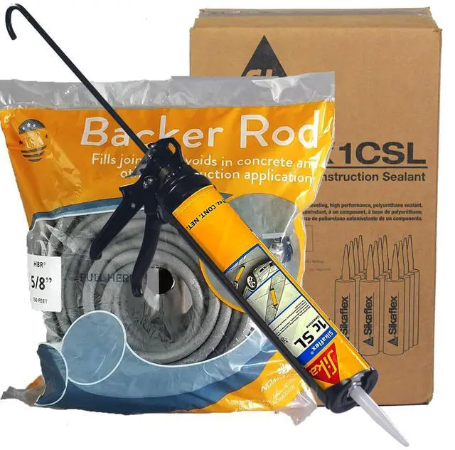 Main image of Sikaflex 1C SL 29 oz Limestone - Sikaflex Self Leveling Concrete Sealant. Polyurethane, Concrete Crack Filler. Case of 12. 29oz Applicator Gun, 5/8" x 150' Backer Rod Included