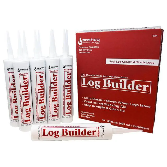 Alt view image 2 of 3 - Log Builder Acrylic Latex Sealant, 30 oz Cartridge, Woodtone (Pack of 10)