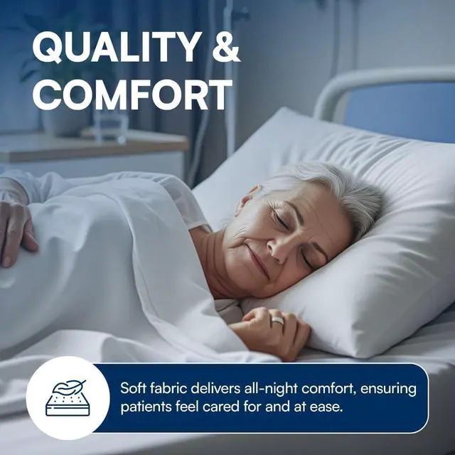 Alt view image 2 of 6 - Bariatric Jersey Knit Fitted Sheets, 48"x86"x14" 12 Pack Soft Cotton Blend Hospital Bed Sheets for Nursing Homes, Assisted Living & Healthcare Use White