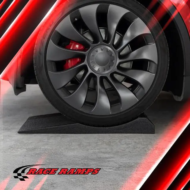 Alt view image 5 of 6 - 4-Pack FlatStoppers Car Wheel Ramp, Non-Skid Storage Pads & High-Density Foam, 14" - Portable Automotive Platform Riser for Oil Changes, Display, and Garage Use