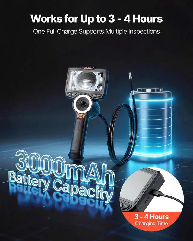 Alt view image 5 of 6 - 4-Way Articulating Endoscope with Light, True 1080P HD Industrial Borescope Inspection Camera with Articulated Probe, Flexible Snake Scope Cam for Wall Automotive Engine Inspect-4.9FT