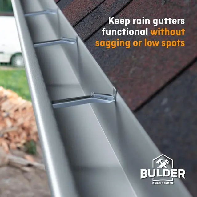 Alt view image 6 of 6 - Quick Screw 6 Inch Gutter Hangers - Gutter Brackets 6 Inch with Bonus 6 Inch Drill Bit - Hidden Bracket Clips with Pre-Assembled Screw - Fix Sagging Rain Gutters (250)