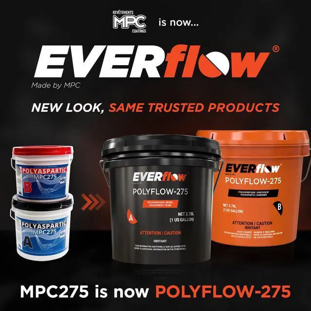 Alt view image 2 of 6 - Everflow Made by MPC Polyaspartic Floor Coating Kit 2 Gallon Clear Gloss Polyurea Garage Floor Coating Thin, Fast-Cure Polyaspartic Top Coat for Concrete, Vinyl Flake, and Countertop Applications