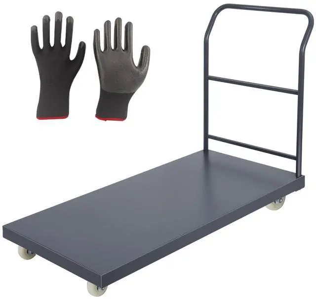 Main image of Heavy Duty Flatbed Cart 60"x30" Platform Truck with 4 Swivel Wheels, 2000 lbs Capacity Steel Hand Truck, Industrial Utility Push Cart for Warehouse Garage and Moving