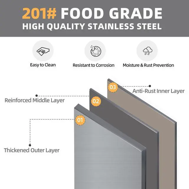 Alt view image 5 of 6 - Stainless Steel Table with Shelves,30x24 Kitchen Prep Table | Heavy Duty 1100lbs Weight Capacity Commercial Kitchen Worktable Workbench w/ Hooks for Home and Restaurant