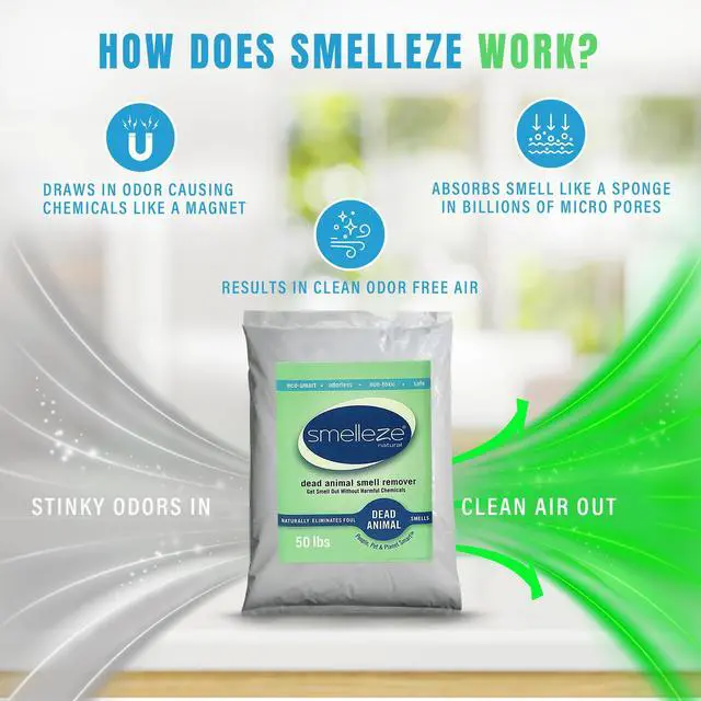 Alt view image 4 of 6 - Dead Animal Odor Eliminator for Strong Odor Removal - Eliminate Dead Rodent & Wildlife Smell - Safe Indoor & Outdoor Use, Natural Odor Remover, Fresh & Effective - Powder, 50 lbs