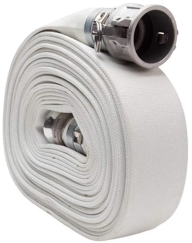 Main image of White 1 1/2" x 50' Single Jacket Camlock (Cam and Groove) Mill Discharge Hose