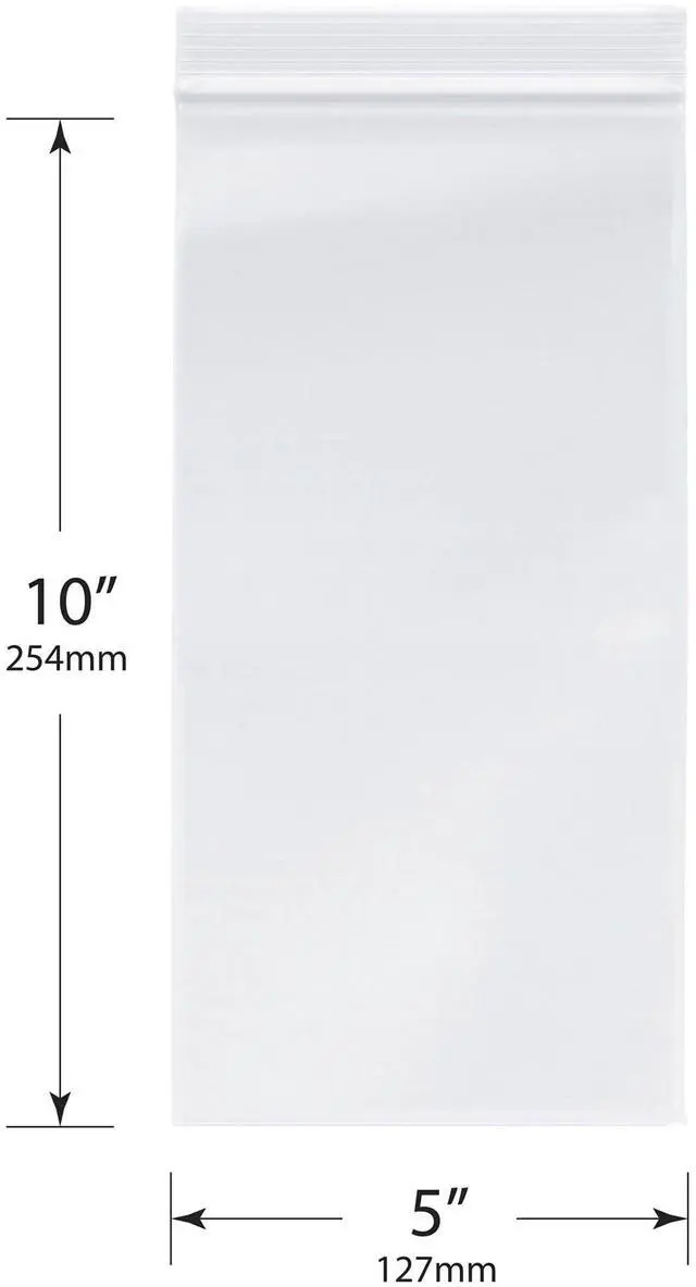 Alt view image 2 of 4 - 5" x 10" (Case of 2,000), 2 Mil Zipper Reclosable Plastic Bags