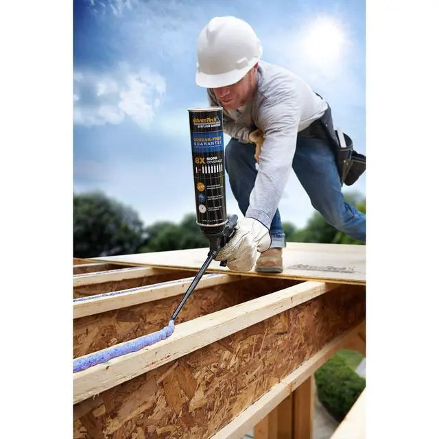 Alt view image 3 of 5 - Subfloor Adhesive - Heavy-Duty Polyurethane Adhesive - Gun-Applied Spray Foam for Subfloor Installation - Professional-Grade - Squeak-Free - Pack of 6 Cans - 24 oz Each