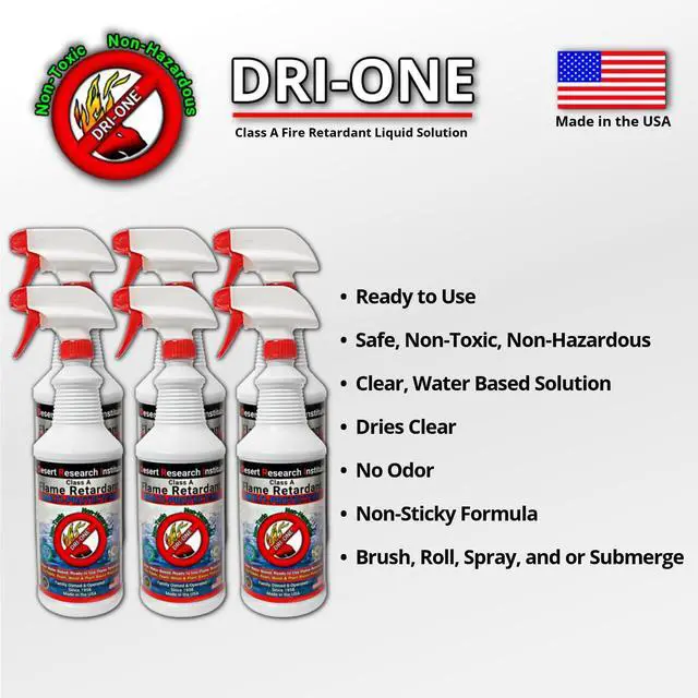 Alt view image 2 of 6 - Fire Retardant Spray Liquid Solution (Class A for Natural Textiles, Raw Wood, Absorbent Materials & More) Eco-Safe, Non Toxic, C.A.C. Title-19, ASTM E84