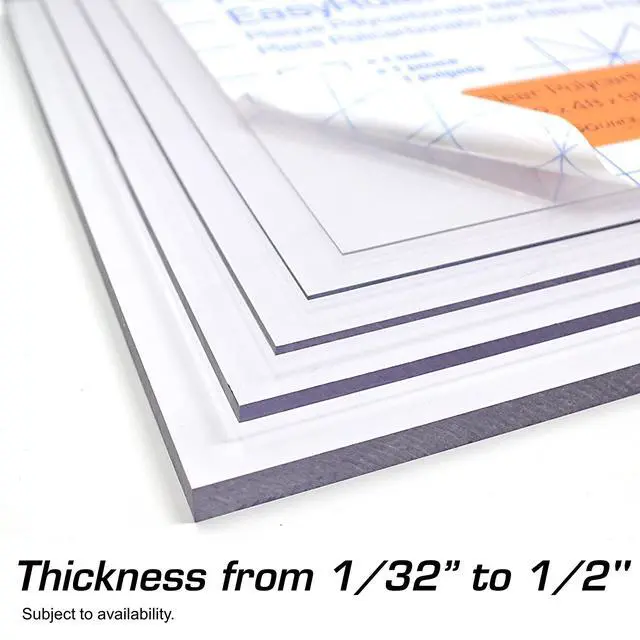 Alt view image 5 of 6 - Polycarbonate Plastic Sheet 48" X 96" X 0.118" (1/8", 4x8 ft) Exact, EasyRuler Film, Shatter Resistant, Easier to Cut, Bend, Mold Than Plexiglass. for Robotics, Hobby, Home, DIY, Industrial, Crafts