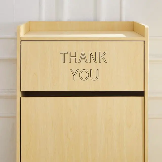 Alt view image 6 of 6 - Restaurant Trash Can Cabinet, Commercial Trash Cans 40 Gallon Wooden Trash Can and Garbage Receptacle with Tray Holder, Door, Large Trash Bin for Restaurants, Cafeteria, Kitchen, Office, School, Oak