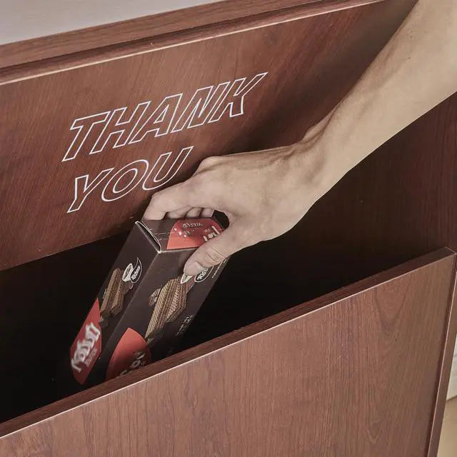 Alt view image 3 of 6 - Restaurant Trash Can Cabinet, Commercial Trash Cans 40 Gallon Wooden Trash Can and Garbage Receptacle with Tray Holder, Door, Large Trash Bin for Restaurants, Cafeteria, Kitchen, School, Mahogany