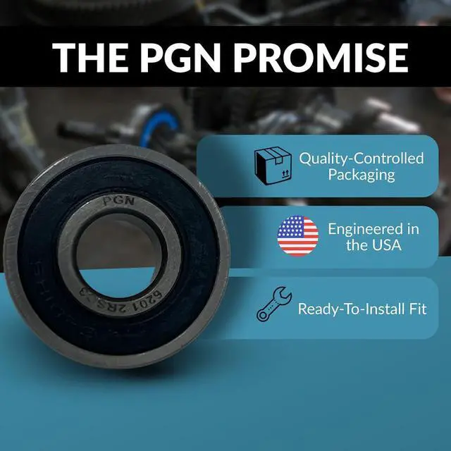 Alt view image 5 of 6 - PGN (100 Pack) 6201-2RS Bearing - Lubricated Chrome Steel Sealed Ball Bearing - 12x32x10mm Bearings with Rubber Seal & High RPM Support