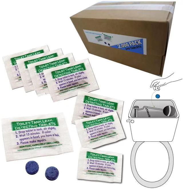 Main image of Blue Dye Leak Tablets Toilet Detection Multi-Use Test Tracer 2-Packs Silent Leaks (2000)