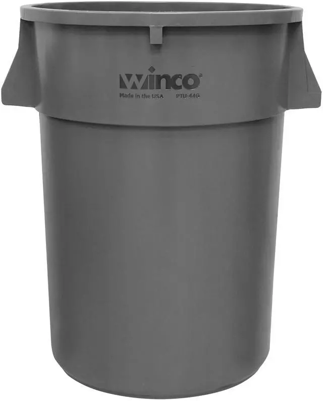 Main image of Heavy-Duty Round Waste Container/Trash Can, 44 Gallon, Gray
