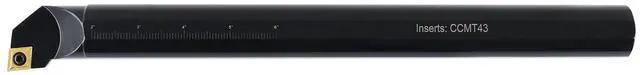 Alt view image 2 of 6 - 1-1/4'' by 14'' Overall Length, Rh Sclcr Indexable Boring Bar with Ccmt432 Carbide Inserts, P252-S413 | 1-1/4" Shank, 14" OAL, Min Bore 1-1/2", CCMT432 Insert, 45HRC, Fine Gloss Finish, Right Hand