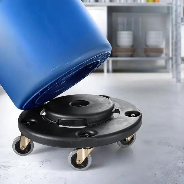 Alt view image 5 of 6 - Trash Can Dolly with Wheels Black Garbage Can Wheels Transports 20 Gallon 32 Gallon 44 Gallon and 55 Gallon Brute Trash Can Dolly for Restaurants Offices Commercial Environments, 6 Pack