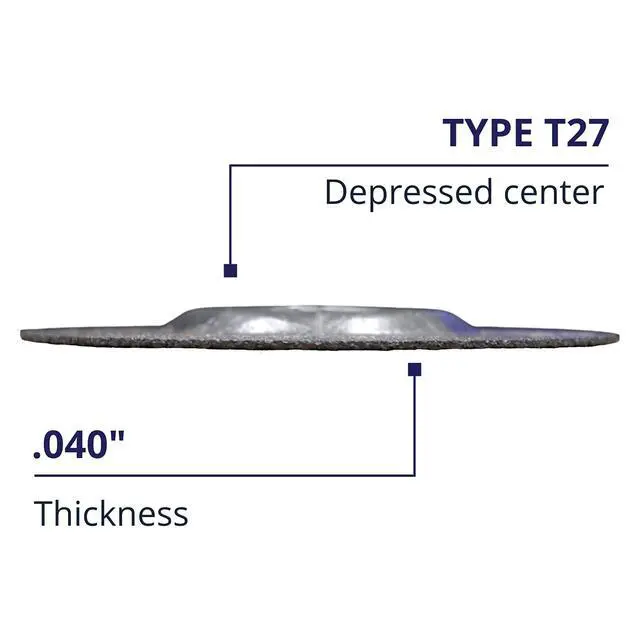 Alt view image 5 of 5 - 500-Pc Depressed Center 4.5" x.040" x 7/8" Aluminum Oxide Cut-Off-Wheels for Angle Grinder