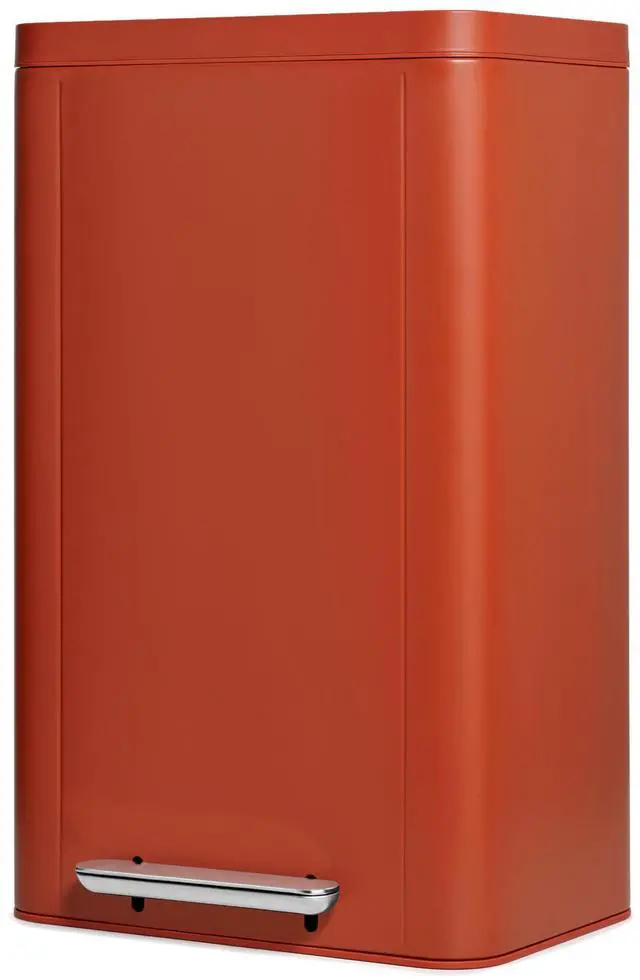 Main image of 45L Rectangular Step Trash Can - 13 Gallon Stainless Steel Trash Can with Quiet Close Lid and Fingerprint-Resistant Finish - Clay