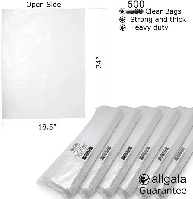 Alt view image 2 of 3 - Heavy Duty PE Thick 3mil Open-End Plastic Packaging Bags/Clear - 18x24-600 Bag