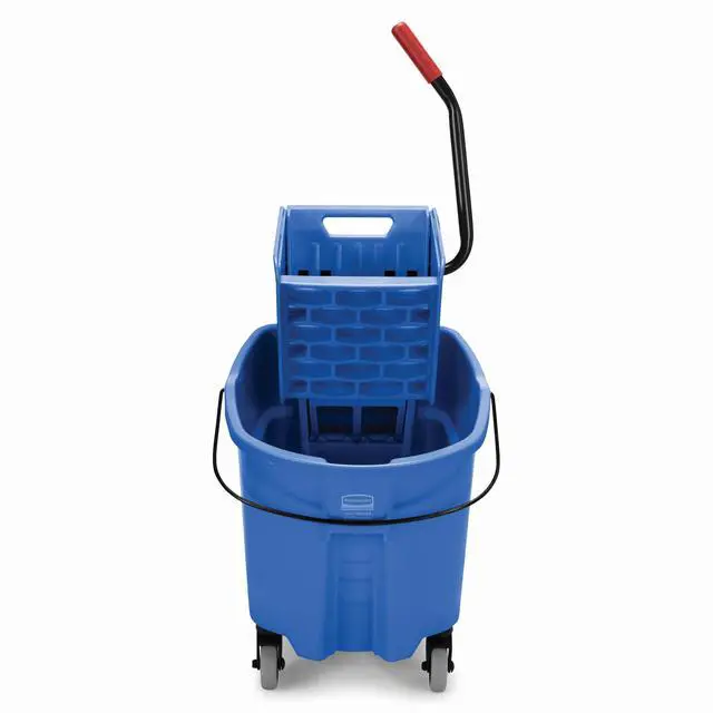 Alt view image 2 of 4 - WaveBrake 35 QT Side-Press Mop Bucket and Wringer Combo on Wheels, Blue, for Heavy-Duty Floor Cleaning