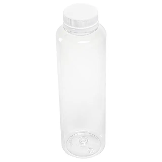 Alt view image 2 of 6 - 16 Ounce Juice Bottles, 100 Disposable Clear Bottle With Caps - White Plastic Caps Included, Round, Clear Plastic Bottles For Juicing, Perfect For Juice Shops, Cafes And More
