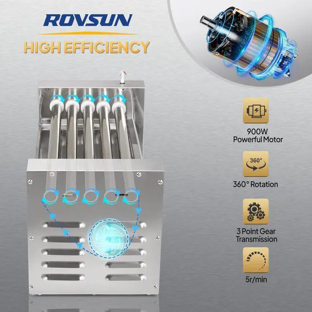 Alt view image 2 of 6 - ROVSUN Hot Dog Roller, 12 Hot Dog 5 Rollers ETL Certified, Hot Dog Machine with Bun Warmer, Dual Temp Control, Glass Cover, LED, Side Storage Box, Shelf & Drip Tray for Party Home Commercial 900W