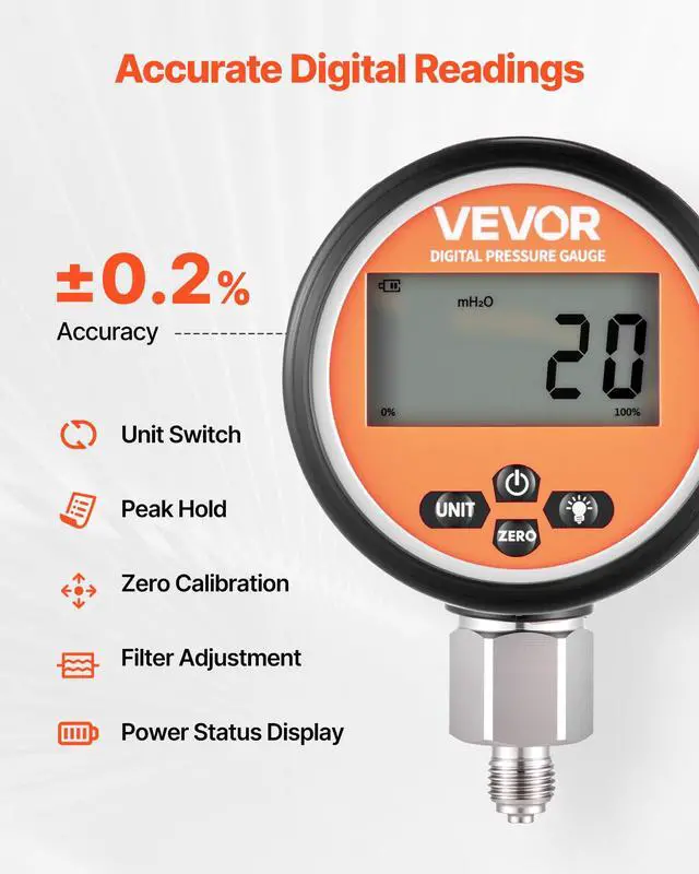 Alt view image 3 of 6 - Digital Hydraulic Pressure Test Coupling Kit, 10000 PSI Pressure Gauge Manometer Tester with 2 Gauges, 9 Test Couplings, 2 Quick-Release Couplers, 2 Hoses for Excavator Construction Machinery