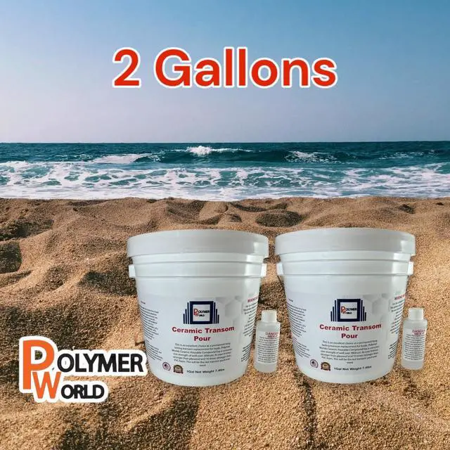 Alt view image 2 of 6 - 2 Gallons Ceramic Transom Pour for Transom Repairs, Docks, Power Boats, Coring Parts, Mounting Engines, Sea Wall Repair, Replacement for Wood Transoms