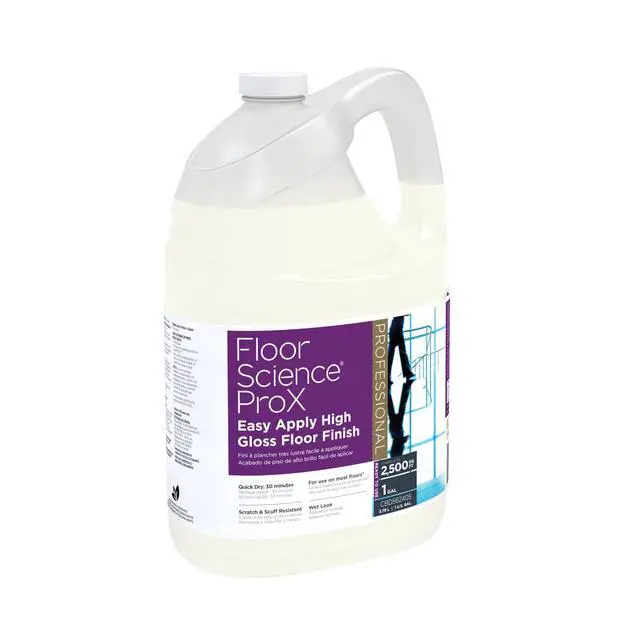 Alt view image 3 of 6 - Floor Science ProX Easy Apply High Gloss Finish, 1 gal, 4 Pack | Built-in Sealer, No Buff Shine, Scuff Resistance, Black Heel Mark Removal, 20% solids