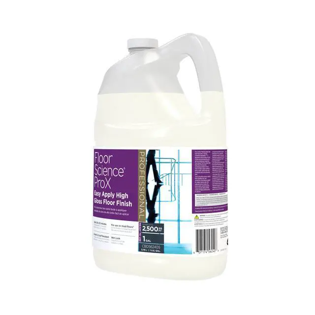 Alt view image 5 of 6 - Floor Science ProX Easy Apply High Gloss Finish, 1 gal, 4 Pack | Built-in Sealer, No Buff Shine, Scuff Resistance, Black Heel Mark Removal, 20% solids