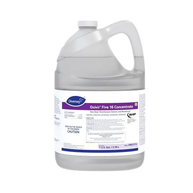 Alt view image 2 of 5 - Diversey 4963314 Five 16 One-Step Hospital Strength Disinfectant Liquid Cleaner, Accelerated Hydrogen Peroxide, Concentrate, For Home & Commercial Use, 1-Gallon (Pack of 4)