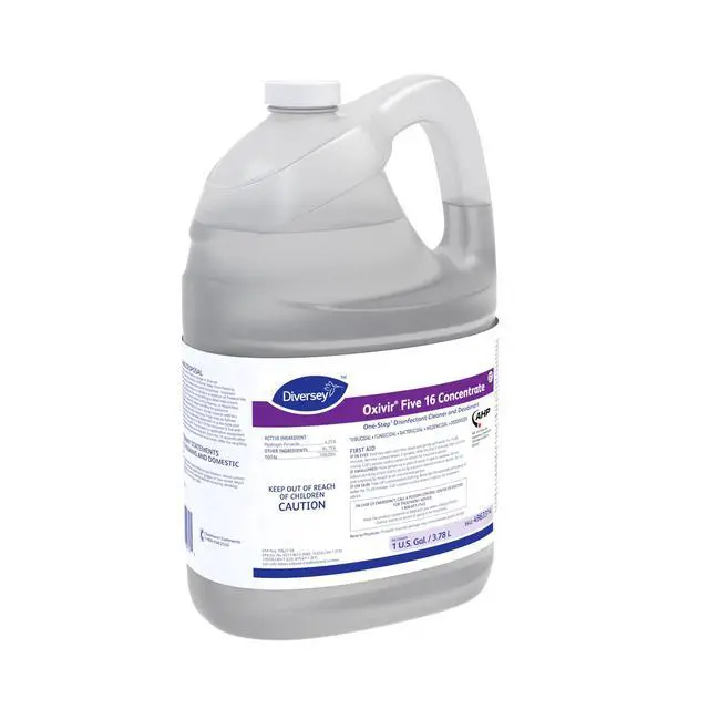 Alt view image 3 of 5 - Diversey 4963314 Five 16 One-Step Hospital Strength Disinfectant Liquid Cleaner, Accelerated Hydrogen Peroxide, Concentrate, For Home & Commercial Use, 1-Gallon (Pack of 4)