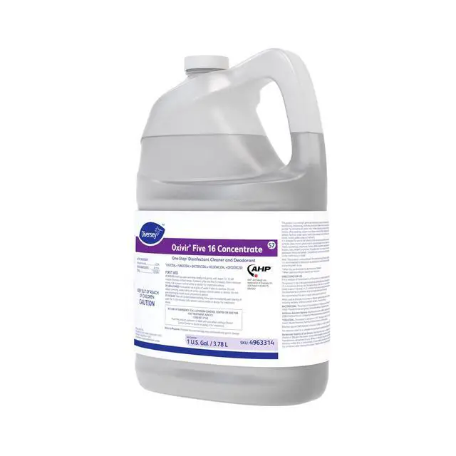 Alt view image 5 of 5 - Diversey 4963314 Five 16 One-Step Hospital Strength Disinfectant Liquid Cleaner, Accelerated Hydrogen Peroxide, Concentrate, For Home & Commercial Use, 1-Gallon (Pack of 4)