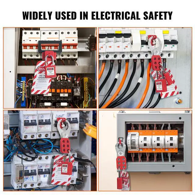Alt view image 6 of 6 - Electrical Lockout Tagout Kit, 59 PCS Safety Lockout Tagout Station with Padlocks, Hasps, Tags, Ties, Plug Lockout, Circuit Breaker Lockouts, Valve Lockouts, Cable Lockout, Lockout Bag, Box