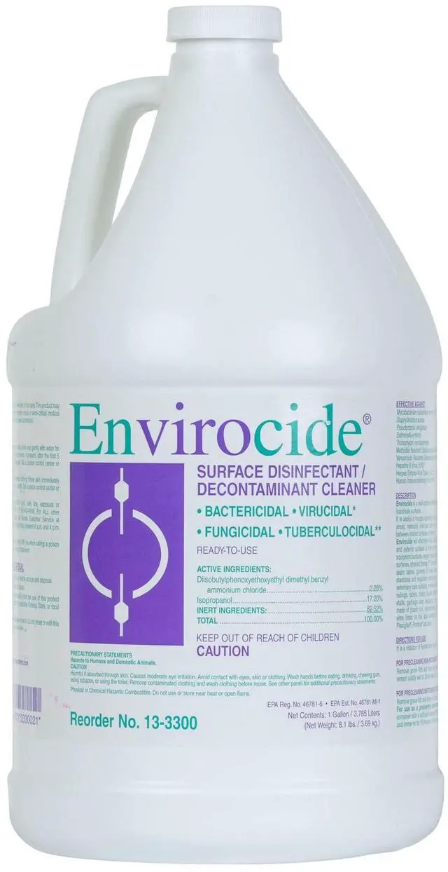 Main image of ENVIROCIDE Surface Disinfectant Cleaner, 1GAL JUG, Alcohol Based, 13-3300 (Case of 4)