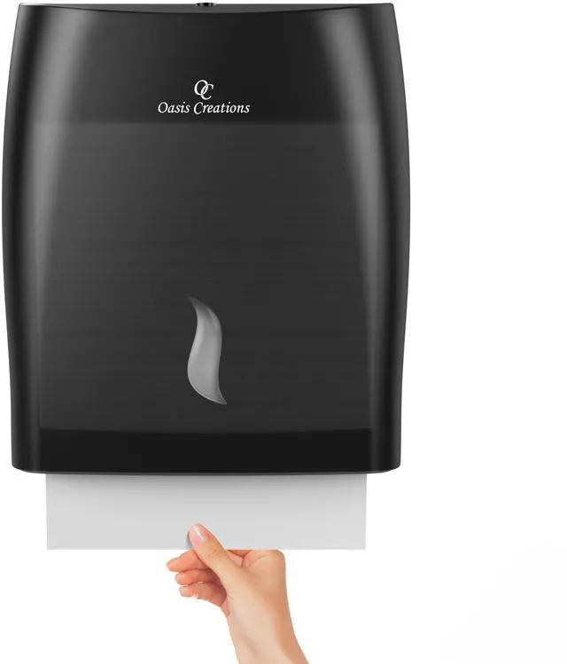 Main image of Touchless Paper Towel Dispenser by - Wall Mount - Holds 500 Multifold Paper Towels - Black Smoke - Case of 10 DISPENSERS