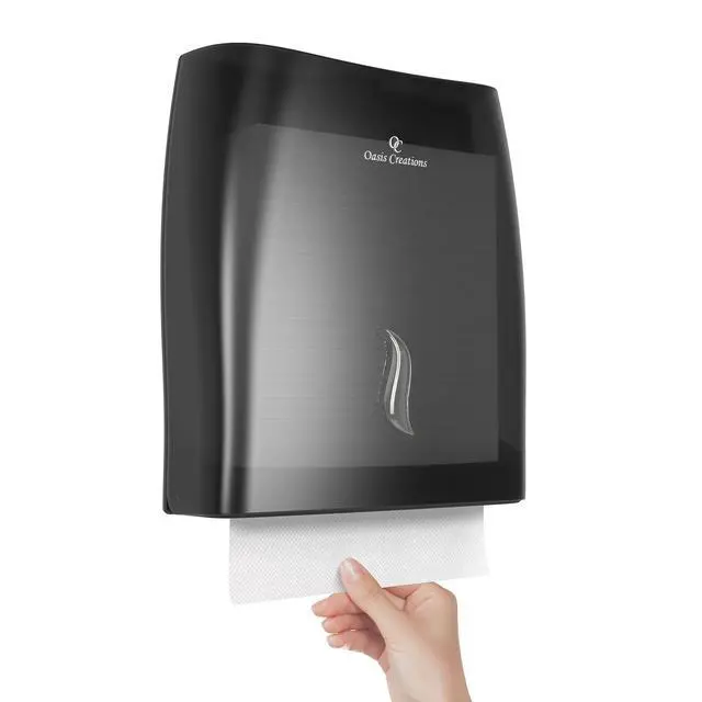 Alt view image 6 of 6 - Touchless Paper Towel Dispenser by - Wall Mount - Holds 500 Multifold Paper Towels - Black Smoke - Case of 10 DISPENSERS