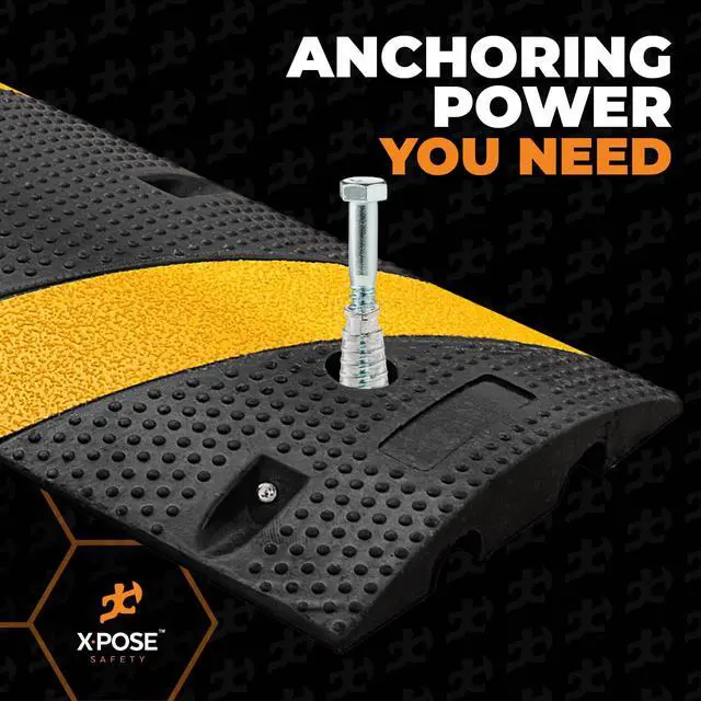 Alt view image 2 of 6 - Concrete Anchors Set with 4"" Lag Bolt, Lag Shield and Washer - 100 Sets per Pack - 1/2"" Bolt Lag Screws 4-Inch for Speed Bumps for Asphalt - Galvanized Steel Lag Bolts